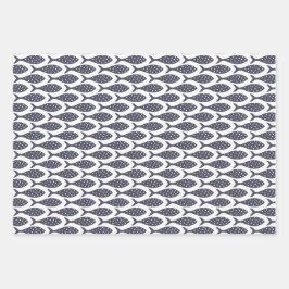Patrón de pescado Hojas de papel de envolvimiento 
