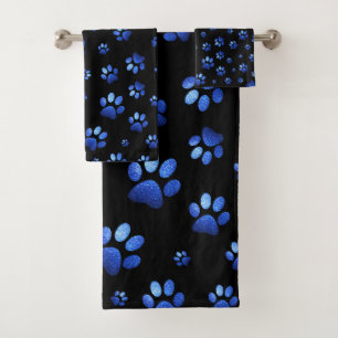 Patrón de pezuña de perro purpurina azul