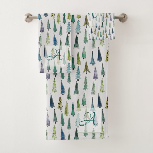 Patrón de Pinos Forestales de Invierno Decoración  (In situ)