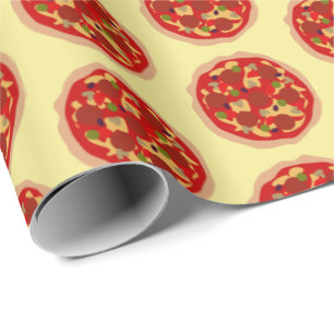 Patrón de pizza divertida Papel de envoltura para 