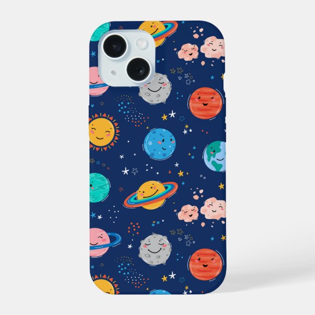 Patrón de planeta sonriente lindo (Reverso )