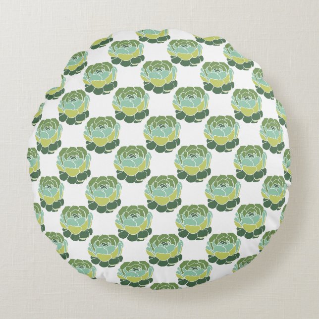 Patrón de planta verde suculento Boho Almohada red (Anverso)