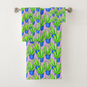 Patrón de plantas Aloe Vera Textil