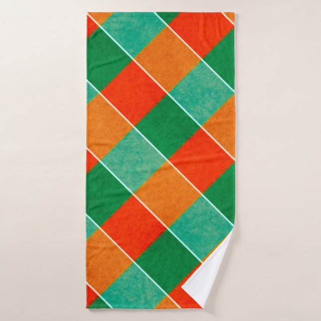 Patrón de plasto de tartán rojo y verde (Toalla de baño)