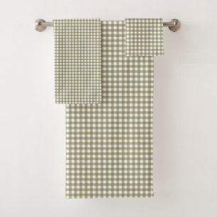 Patrón de platillos de Gingham Green Retro  
