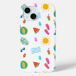 Patrón de playa de verano IPhone 15 Funda
