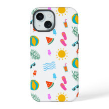 Patrón de playa de verano IPhone 15 Funda