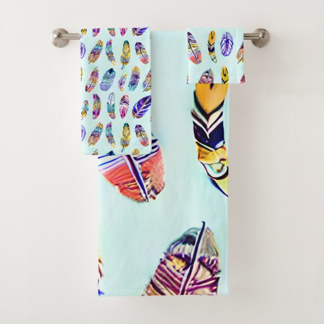 Patrón de plumas coloridas (In situ)