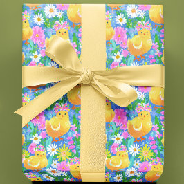 Patrón de pollitos | Papel de regalo de Pascua