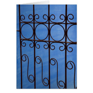 Patrón de puerta de hierro en azul, Cuba