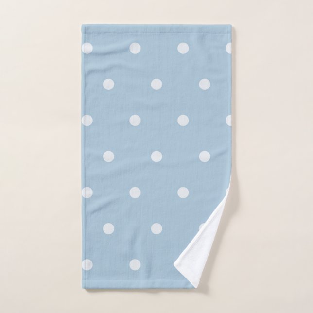 Patrón de puntos de polka azul acogedor, impresión (Toalla de mano)