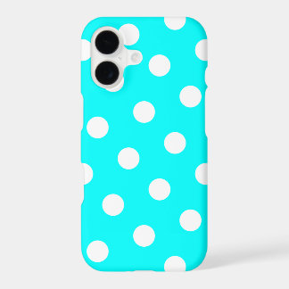 Patrón de puntos de polka blanco y Aqua