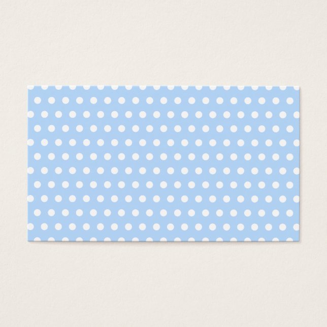 Patrón de puntos de polka blanco y azul. Delicioso (Frente)