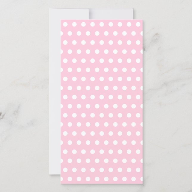 Patrón de puntos de polka rosa y blanco. (Anverso)