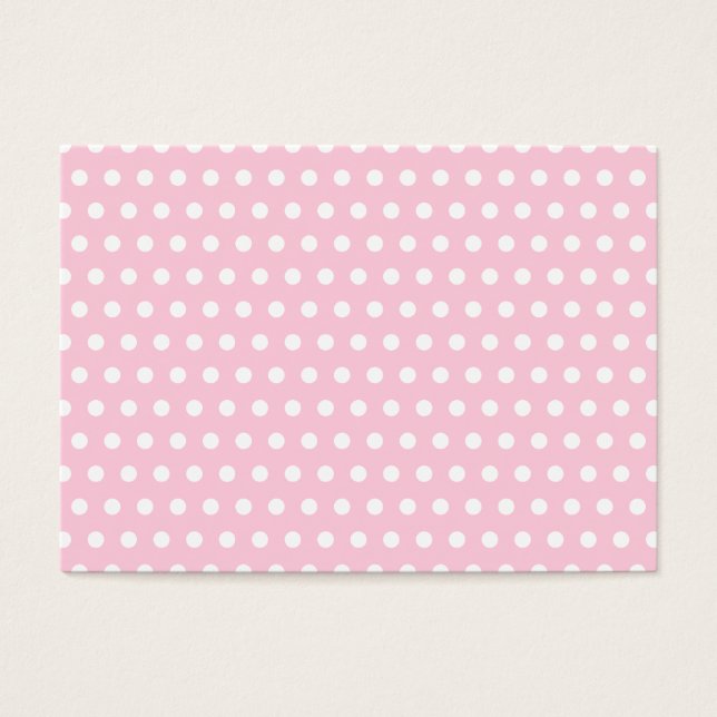 Patrón de puntos de polka rosa y blanco. (Frente)