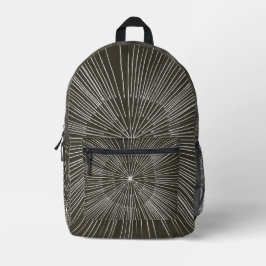 Patrón de radios circulares blancas en mochilas ne