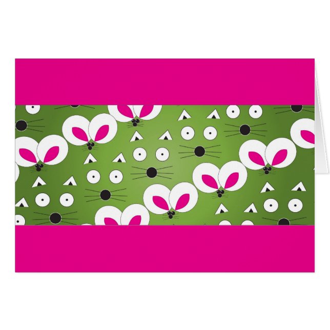 Patrón de ratón del gato Verde (Anverso (Horizontal))