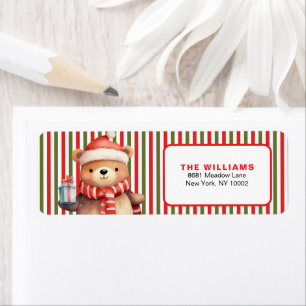 Patrón de raya de Navidad Retro y etiqueta persona