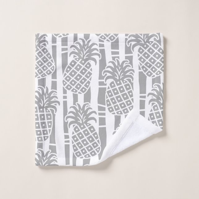 Patrón de rayas de bambú y piña Tiki (Toallita)
