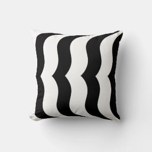 patrón de rayas de cebra negro + blanco almohada m