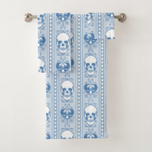 Patrón de rayas de cráneo barrocas azul