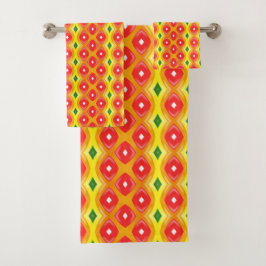 Patrón de rayas de diamante retro colorido