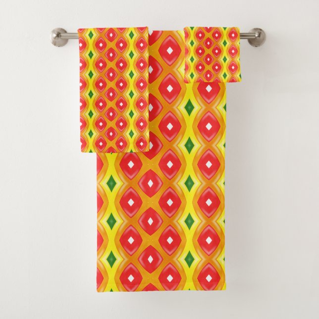 Patrón de rayas de diamante retro colorido (In situ)