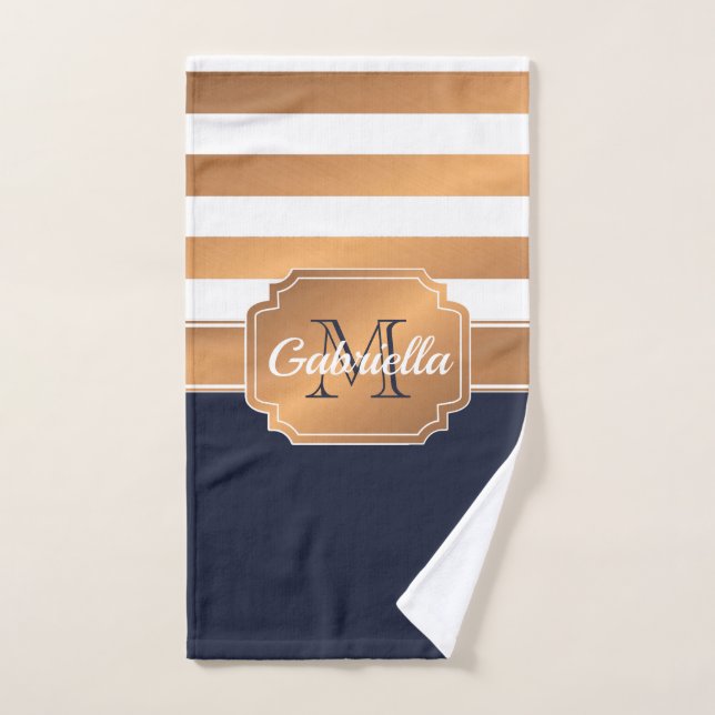 Patrón de rayas doradas (Toalla de mano)