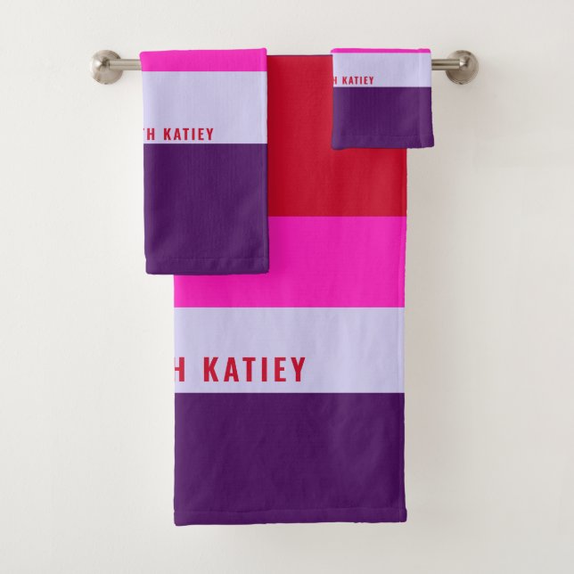 Patrón de rayas rojas, rosadas y púrpura (In situ)