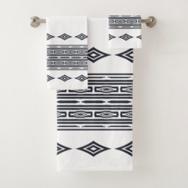 Patrón de rayas tribales aztecas grisáceas y blanc