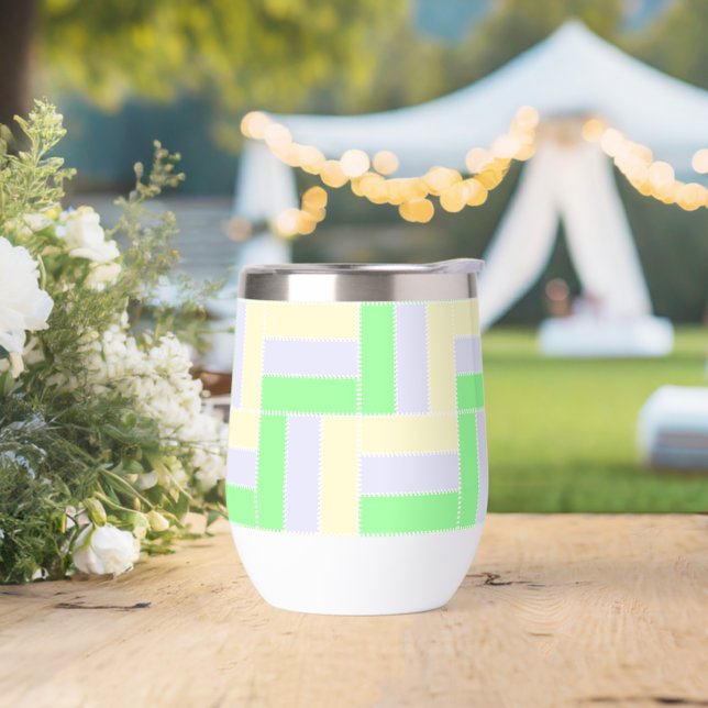 Patrón de rectángulos Pastel Líneas de puntos blan (Boda)