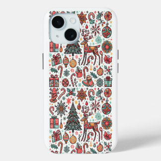 Patrón de regalo de árbol de Navidad iPhone 15 Fun