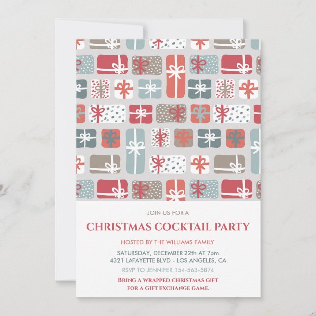 Patrón de regalos de invitación a la fiesta de cóc (Anverso)