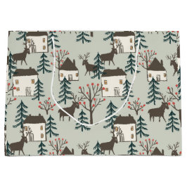 Patrón de reno de los Navidades de la bolsa de reg