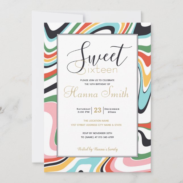 Patrón De Retro De Swirl Abstracto Colorido (Anverso)