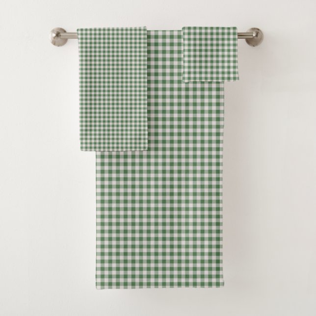 Patrón de retro Gingham de plástico | Verde invern (In situ)