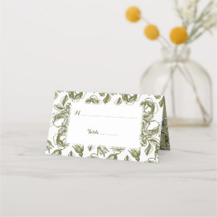 Patrón de Rosa de época en las tarjetas de lugar P