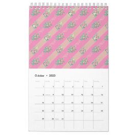 Patrón de rosa vintage - Calendario