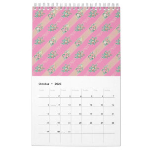 Patrón de rosa vintage - Calendario