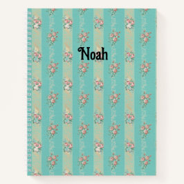 Patrón de rosa vintage - Cuaderno personalizado