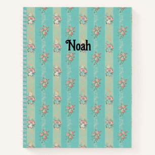 Patrón de rosa vintage - Cuaderno personalizado