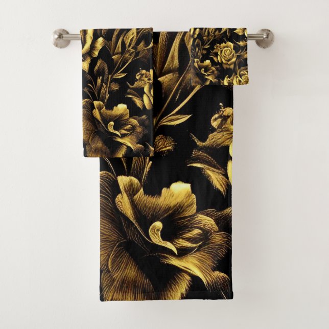 Patrón de rosas dorados pillow (In situ)