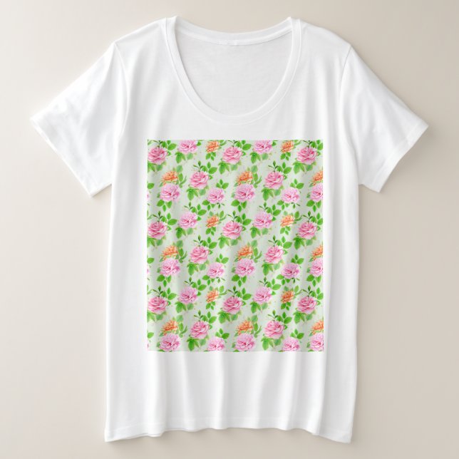 Patrón de Rosas Rosadas Florales (Anverso del diseño)
