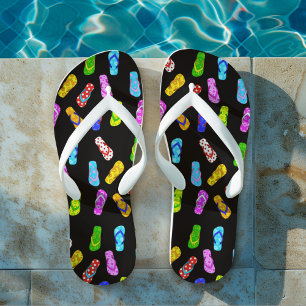 Patrón de sandalias Flip Flop Negro