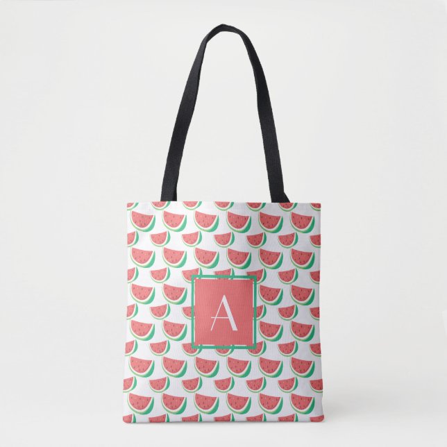 Patrón de sandía de las bolsas de verano monograma (Anverso)