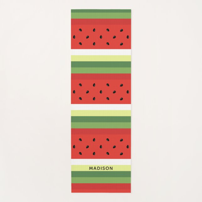 Patrón de sandía nombre personalizado yoga mat (Anverso)