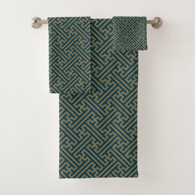 Patrón de Sayagata, japonés, oro y azul de la Mari (In situ)
