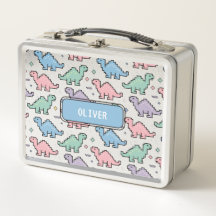 Patrón de siluetas pixel de dinosaurio de arcade P