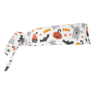 Patrón de símbolos de Halloween en blanco