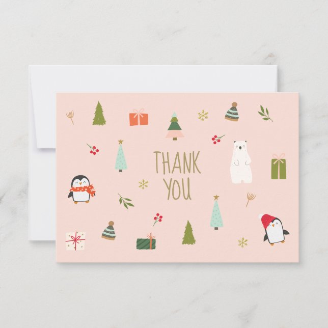 Patrón de símbolos de Navidad rosados (Anverso)